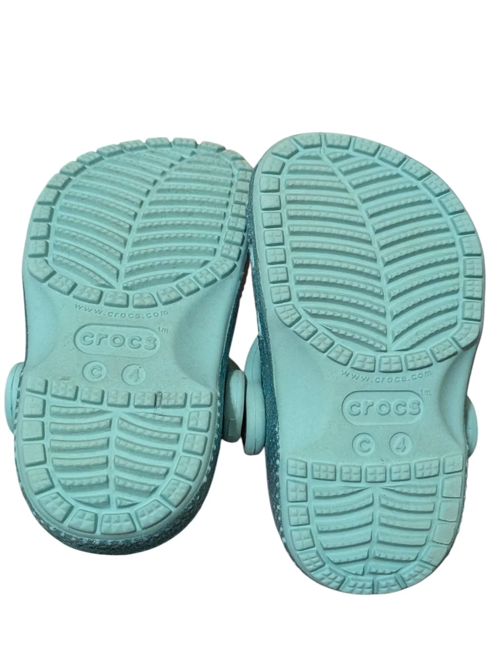 CROCS Kids Glitter Clog in Light Blue Size C4